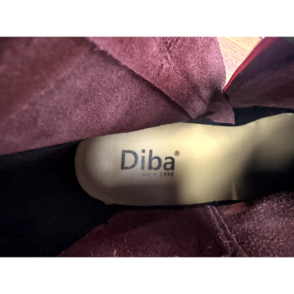 Diba Women's Boho Suede Stacked Heel Boots Burgundy Size 7.5 NWOB Casual Chic - Picture 9 of 10